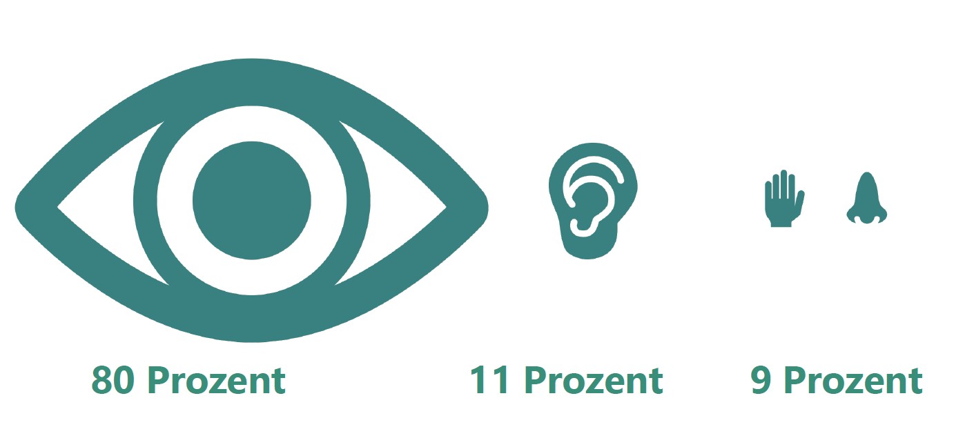 Prozentuale Aufnahme von Sinneseindrücken